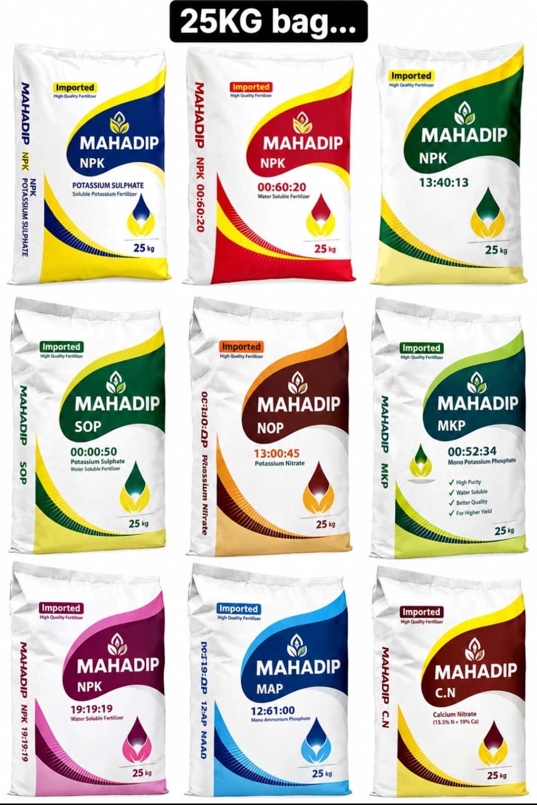 Mahadip 100% Water Soluble Fertilizers (NPK Range)
